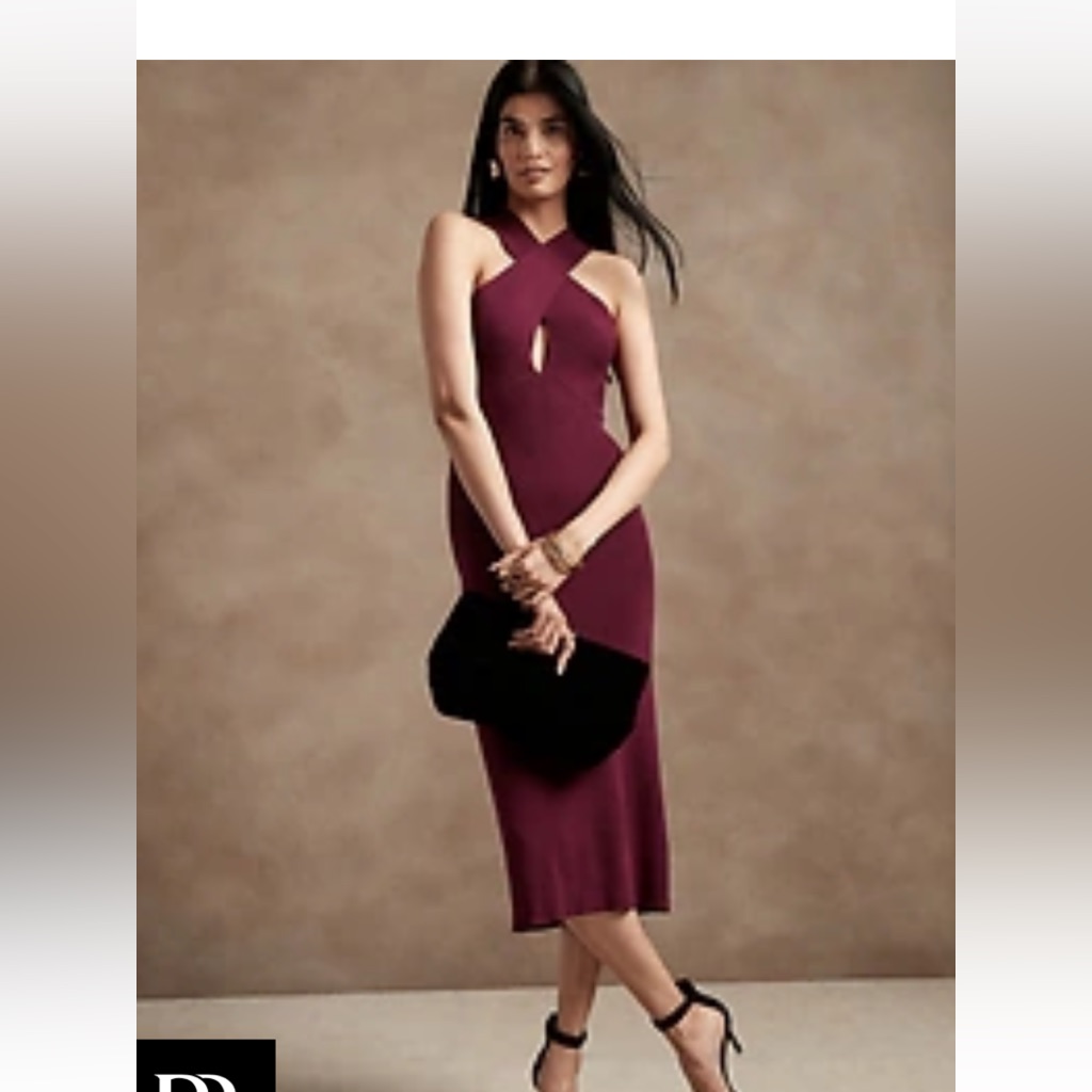 Banana Republic Valyer Knit Burgundy Size Small Dress